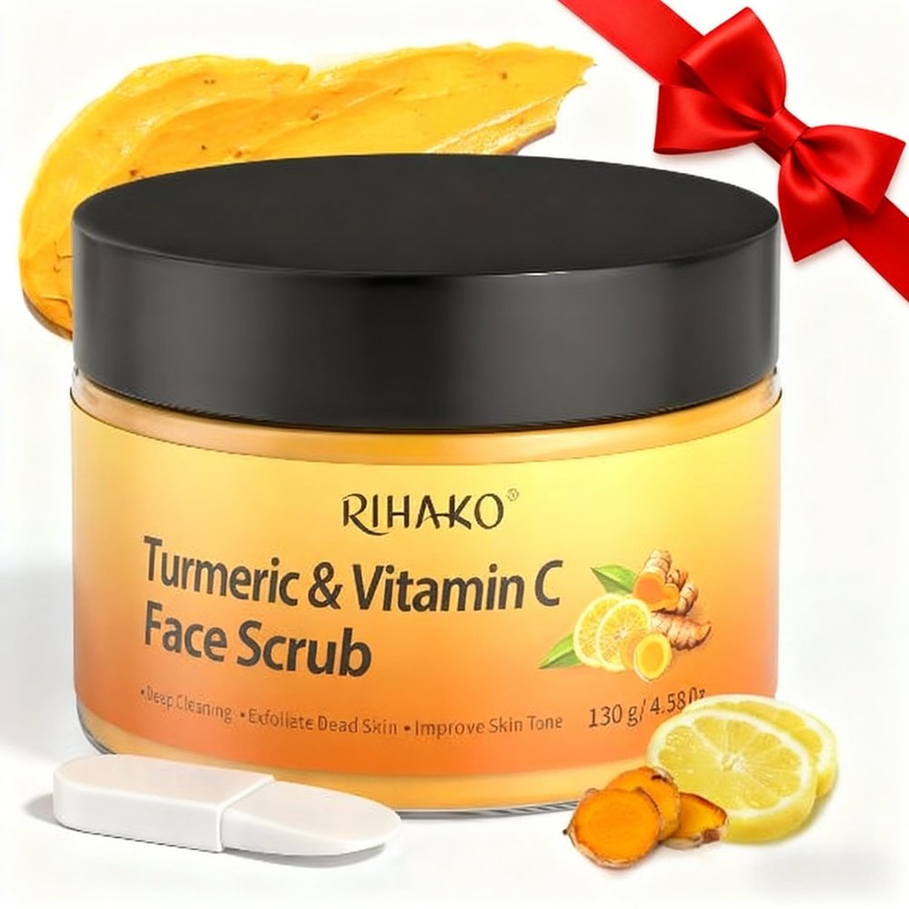 Turmeric Vitamin C Face Scrub-Turmeric Microdermabrasion Exfoliating Facial Scrub Vitamin C Face Exfoliator
