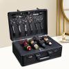 Salon Barber Cases Portable Barber Suitcase Hairdressing Tool Box Barber Traveling Tool Kits Storage Bin w/Fixing Strap & Password Lock, 15.74 * 12.2 * 6.3in view 2