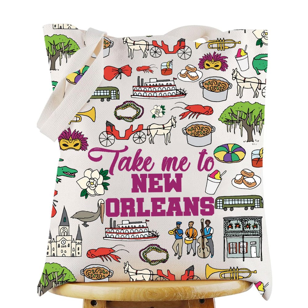 WZMPA New Orleans Travel Cosmetic Bag - Souvenir Gifts Zipper Pouch Bag New Orleans City Merchandise
