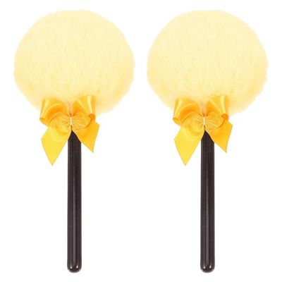 Ipetboom 2Pcs Lollipop Fleece Powder Puff Puff On A Stick Fluffy Round Puffs Pedal Power Supply Body Compact Powders Kid Beauty Washable