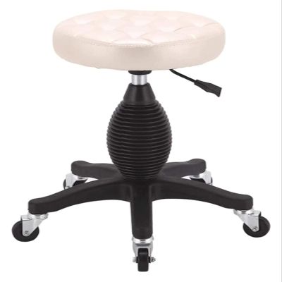 Rolling Stools Stool with Wheels Rolling Stools with Wheels Salon Heavy Duty Hydraulic for Shop Guitar Lab Tattoo Workbench Medical Adjustable Swivel Stool Chair (Color : Blanc)