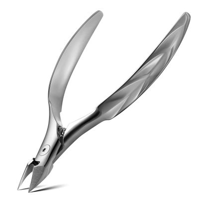 FERYES Tilted Straight Blade Ingrown Toenail Clipper, Stainless Steel Toenail Clippers for Thick Nails, Sharp Toe Nail Clippers for Seniors for Ingrown Toenail Care (Silver)