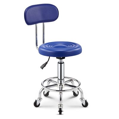 Generic Swivel Salon Stool Chair Rolling Stool Chair with Wheels and Back Support, Adjustable Height Hydraulic Chair Stool with Backrest for Beauty/Spa/Tattoo/Massage/Clini Blue