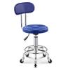 Generic Swivel Salon Stool Chair Rolling Stool Chair with Wheels and Back Support, Adjustable Height Hydraulic Chair Stool with Backrest for Beauty/Spa/Tattoo/Massage/Clini Blue view 1