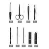 9pcs Stainless Steel Nail Clippers Set Scissores Tweezer Ear Pick Multi-Function Daily Hand Foot Care Tools (Color : A, Size : 10.8 * 6 * 2.2cm) (A 10.8 * 6 * 2.2cm) view 3