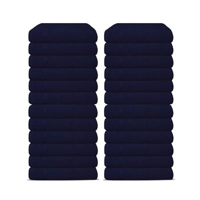 60 Pack Luxury Salon Towels, 100% Ringspun Cotton Comfort, Not Bleach Proof Highly Absorbent Barber Towels (27 x 16) Hair Towel Wrap for Women, Hand, Gym, Beauty, Spa & Home Hair Care  Navy Blue