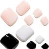 GLAMERMAID Press on Toenails,Nude Pink and Black White Toenails Press ons,48 Pcs 2 Sets UV Glossy Glue on Toenails for Women Girls,Reusable Acrylic Stick on Toenails for Spring Summer view 1