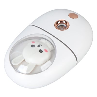 Aqur2020 Cute Animal Mist Sprayer USB Rechargeable Mini Eye Face Humidifier 35ml 500mah for Travelling (1#), White
