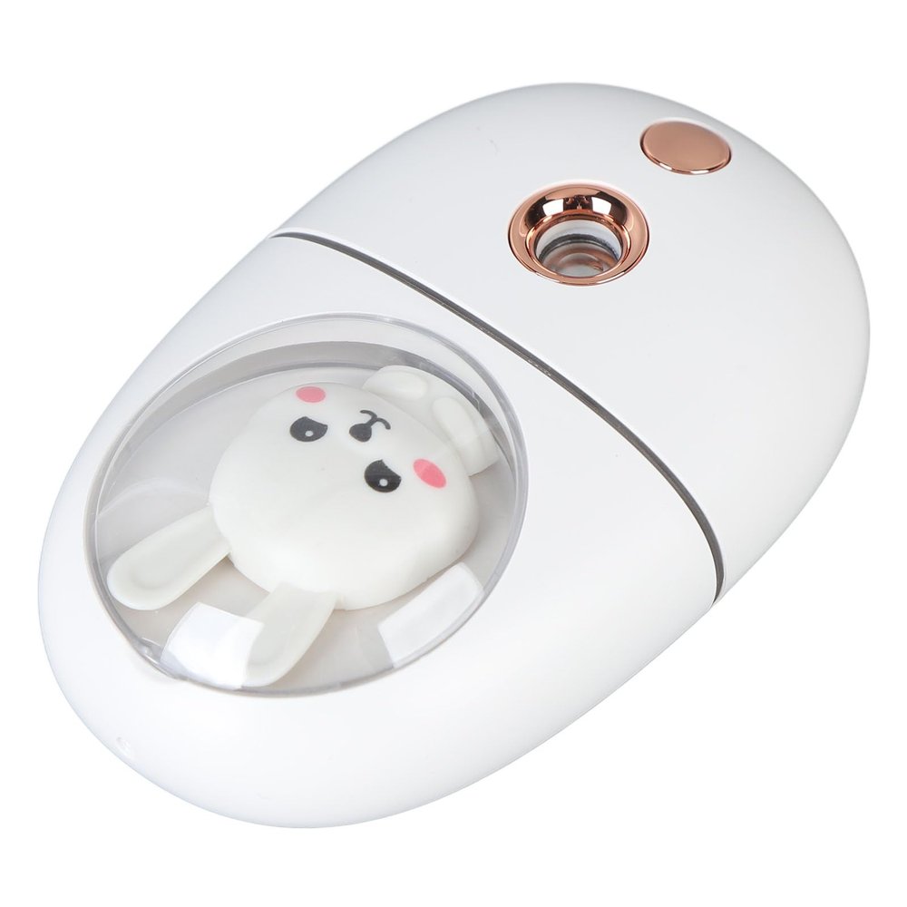 Aqur2020 Cute Animal Mist Sprayer USB Rechargeable Mini Eye Face Humidifier 35ml 500mah for Travelling (1#), White