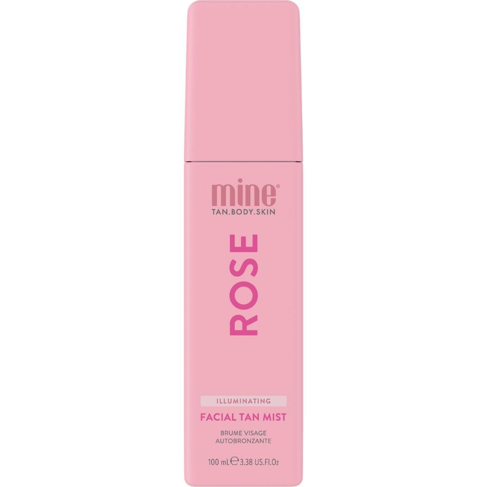 Minetan Rose Face Tan Mist | Clear Facial Self Tanning Spray | Gradual Daily Sunless Tanner, Infused | Soothing Rose Water & Vitamin C | Hydrating, Golden Glow Skin Finish | 3.38 Fl Oz