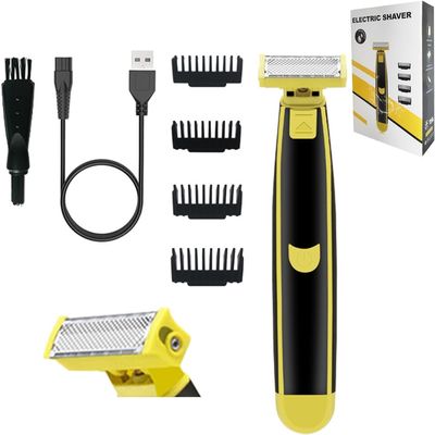 Full Body Washed Wet and Dry Shaver,Men's Electric Shaver Full Body Wash Wet and Dry Double Shave,Dry Wet Waterproof Mens Rotary Facial Shaver Body Groomer Shaver, Ergonomic Body Shaver. (B)