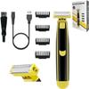 Full Body Washed Wet and Dry Shaver,Men's Electric Shaver Full Body Wash Wet and Dry Double Shave,Dry Wet Waterproof Mens Rotary Facial Shaver Body Groomer Shaver, Ergonomic Body Shaver. (B) view 1