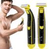 Full Body Washed Wet and Dry Shaver,Men's Electric Shaver Full Body Wash Wet and Dry Double Shave,Dry Wet Waterproof Mens Rotary Facial Shaver Body Groomer Shaver, Ergonomic Body Shaver. (B) view 2