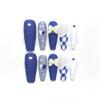 Full Diamond Nail Decoration Dove Bridal Wedding Nail Handmade Wearing Nail Decoration Removable False Nail Patch(Blue,XS) view 1