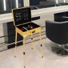 awolsrgiop Barber Case, Mobile Barber Station Professional Barber Toolbox with Gold Stand Portable Barber Chair Barber Clipper Case for Barbers to Store Pushers, Trimmers, Blades, Scissors, Combs view 4