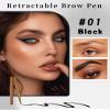 2-in-1 Eyebrow Pen & Brow Freeze Gel: Sketch, Define & Set - Waterproof, Smudge-Proof, Long-Lasting Definition, Eyebrow Crayon Pomade + Clear Eyebrow Wax Pencil, Brow Lift for Natural Look-Black view 2
