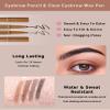 2-in-1 Eyebrow Pen & Brow Freeze Gel: Sketch, Define & Set - Waterproof, Smudge-Proof, Long-Lasting Definition, Eyebrow Crayon Pomade + Clear Eyebrow Wax Pencil, Brow Lift for Natural Look-Black view 4