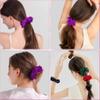 100% Pure Mulberry Silk Scrunchies - 16 Momme Silk Hair Ties for Women with Curly, Thick or Thin Hair, Perfect for Sleep (1, 08 Purple) view 3