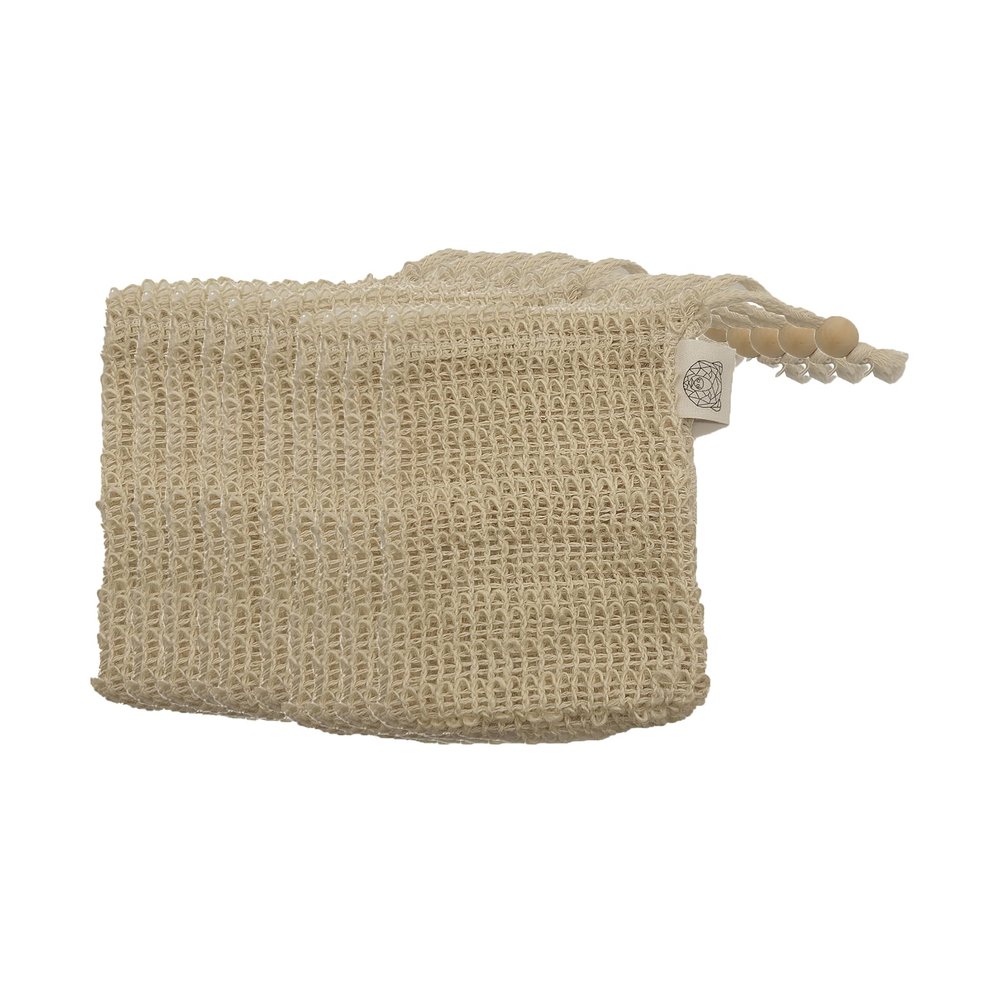 10 Pieces Soap Bag Natural Sisal Exfoliating Soap Saver Bag Pouch for Drying Exfoliating Foaming and Drying Soap Bars Shower Soap Bag