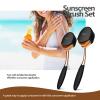 NinthAvenue Basics Sunscreen Brush Set face brush Sunscreen Applicator for Family, Adults, Parents, Applies to Face and Body, Portable, with Protective Cap and Cleaning Pad (3-Piece Set) (Black view 2