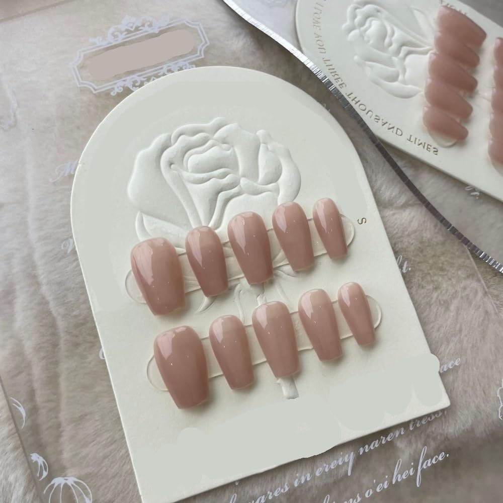 ZIIVIEVS New Handmade Nail Wearing Heavy Industry Long Nail Handmade Nail Beautification False Nail Patch(Coffin type,XS)
