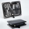 12 in 1 Mens Manicure Set in PU Leather Case, Stocking Stuffers for Adults, Birthday, Christmas Gift, Nail Grooming Kit for Men, Husband, Dad, Boyfriend (Black) view 1