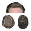 Full Lace Mens Toupee Human Hair Systems Man's Hairpieces French Lace Male Hair Repalcement Hair Pieces For Man (#230 Darkest Brown Mixed 30% Grey, 8"x10"-100% Light to Medium Light Density) view 1