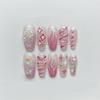 Handmade nail art, handmade nail dressing, student bride's nail, new trapezoidal false nail patch(M) view 1