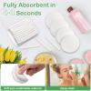 240+1 Pack White Compressed Facial Sponges, Luxiv Round Compress Face Cleaning Sponge for Estheticians Face Sponge Soft Compressed Makeup Sponges with Travel case (3.1", Count, 240) view 4