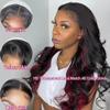 oulaer Highlight Burgundy Glueless Lace Front Wig Human Hair 1B99J Colored Wig Wear and Go Body Wave 13x4 HD Lace Wig Pre Plucked With Baby Hair 150% Density 20Inch view 2