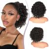 Isaic Ponytail Extension 8 Inch Short Curly Ponytails Drawstring Ponytail for Black Women Natural Black Wavy Pony Tails Hair Extensions Synthetic Hairpiece For Daily Use view 1