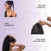 Isaic Ponytail Extension 8 Inch Short Curly Ponytails Drawstring Ponytail for Black Women Natural Black Wavy Pony Tails Hair Extensions Synthetic Hairpiece For Daily Use view 4