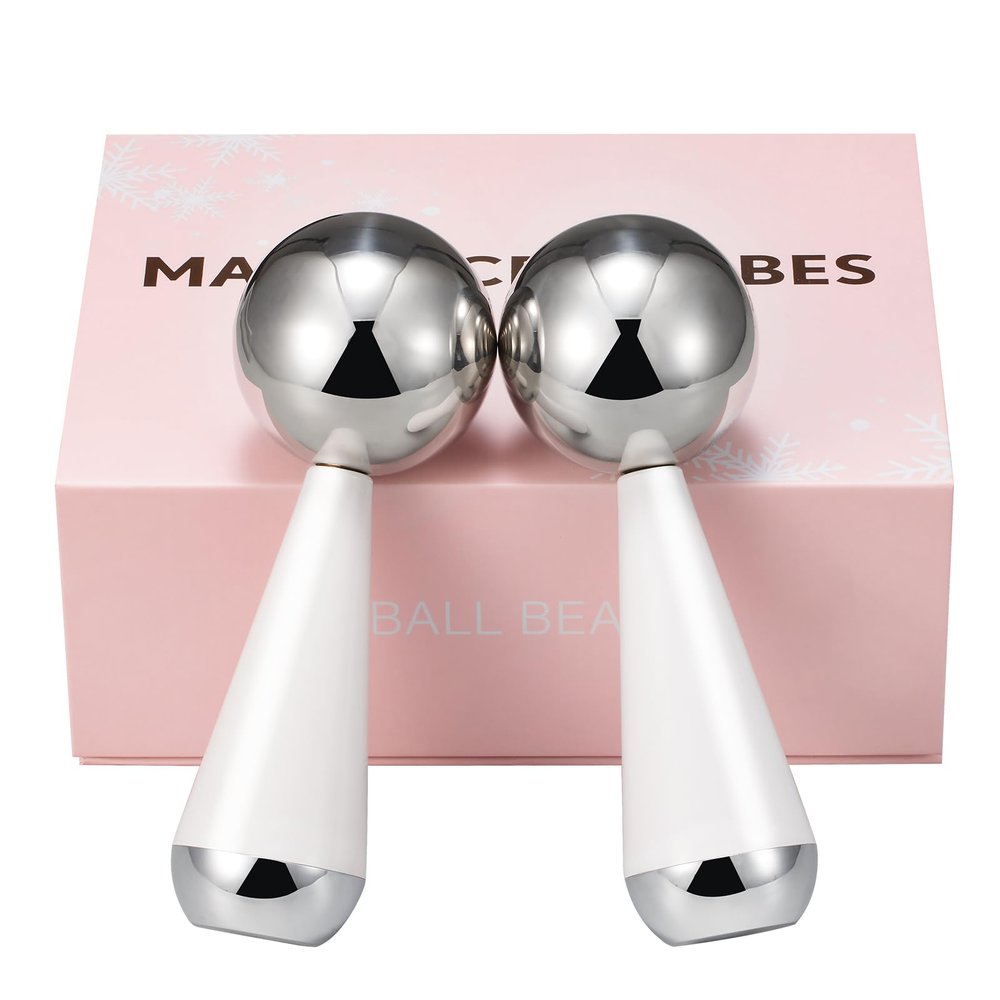 Cryo Sticks for Face - Facial Skin Care Tools for Women Face Eyes, Ice Globes-Cooling Massage Tools, Ice Globes for Face - 360 Rotating Unbreakable Stainless Steel Cooling Face Globes