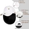 10" Beige Baseball Cap with Hair Extensions Short Bob Hairstyle Adjustable Hat Wig Attached Synthetic Hairpiece for Women Daily Use Black Hair view 4