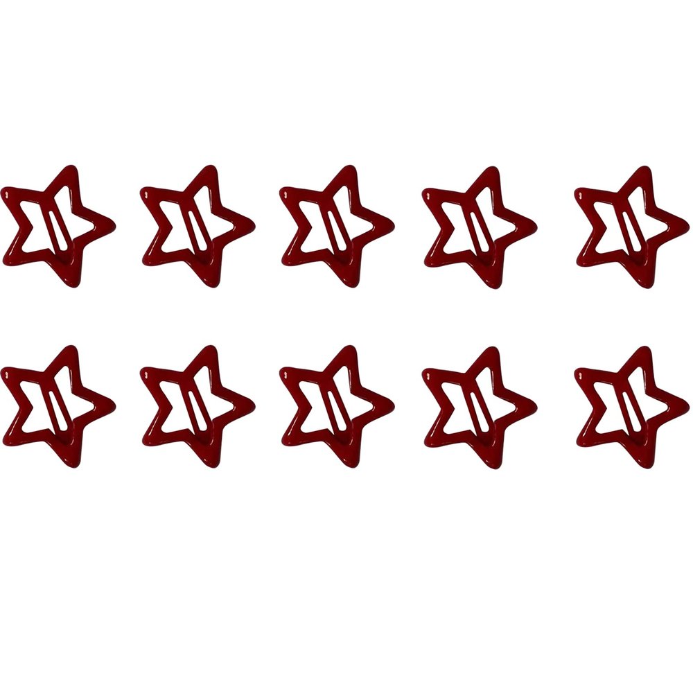 boxidixi 10 Pack Metal Snap Hair Clip Small Red Hair Barrettes Hair Pins Hair Accessories For Women Kid Toddlers Girls Small Mini