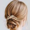 Foyte Wedding Crystal Hair Comb Gold Hair Accessories Pearl Headpieces Rhinestone Bridesmaid Side Combs for Women and Brides view 1