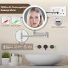 Amelar 1/15 Wall Mounted LED Makeup Mirror Magnifying Makeup Mirror 3500 mAh Rechargeable, Touch Dimmable 3 Color Lights, 8 Double Sided 360 Rotation, Ideal for Hotel and Bathroom view 2