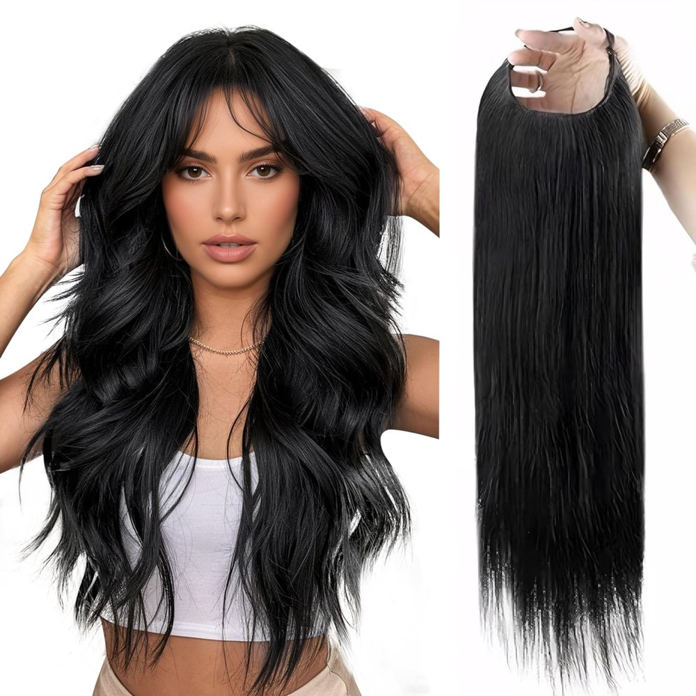 Full Shine Half Part Wig Natural U Part Human Hair Wig 22 Inch U Part Wig Black Full Head Half U Shape Straight 175g
