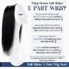 Full Shine Half Part Wig Natural U Part Human Hair Wig 22 Inch U Part Wig Black Full Head Half U Shape Straight 175g view 2