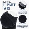 Full Shine Half Part Wig Natural U Part Human Hair Wig 22 Inch U Part Wig Black Full Head Half U Shape Straight 175g view 3