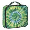 CURLYOOT Tie Dye Green Travel Makeup Train Case Cosmetic Bag Organizer Portable Storage Bag with Adjustable Dividers for Cosmetics Makeup Brushes Toiletry Jewelry view 1