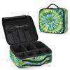 CURLYOOT Tie Dye Green Travel Makeup Train Case Cosmetic Bag Organizer Portable Storage Bag with Adjustable Dividers for Cosmetics Makeup Brushes Toiletry Jewelry view 2