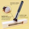 ACOSBRUOP Foundation Brush, Round Top Kabuki Foundation Brush and Professional Grade Makeup Brush for Liquid Blending Mineral Powder Bufting Stippling Makeup Tools, Black view 3