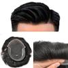 LYRICAL HAIR Toupee For Men Hair Replacement Systems French Lace Front Toupee Human Hair Piece Bleached Knots Natural Hairline Male Wig(6 * 9", 1B# Off Black-100% Light to Medium Density) view 1