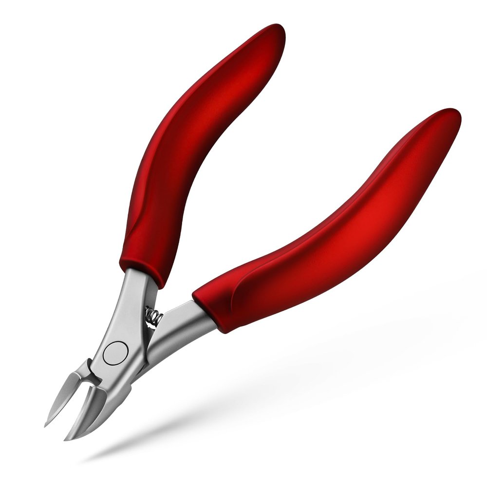 BEZOX Toe Nail Clippers for Thick Toenails for Seniors  Raised Cutting Edge Ingrown Toenail Clippers, Ergonomic Design Toenail Scissors for Thick Nails, Podiatrist Recommended - Red