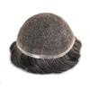 Healthlif Mens Toupee Remy Human Hair Full Swiss Lace Toupee Bleached Knot Hair Piece For Men Hair Replacement System For Men Hairpiece Toupee 7x9#1B40#1B Off Black+40% Grey 120% Density view 3