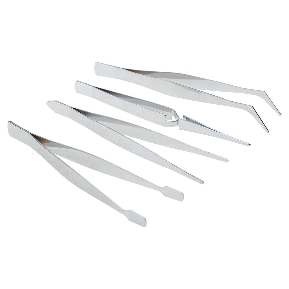 4 Pcs/set Stainless Steel Tweezers Set For Beauty Art Handmade
