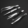 4 Pcs/set Stainless Steel Tweezers Set For Beauty Art Handmade view 3