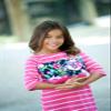 101 BEACH Personalized Bold Pink Flower Print Small 9-inch Accessory Bag for Travel or Work view 3