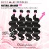 DMKEEP 12A Human Hair Bundles 14 16 18 20 Inch Body Wave Bundles Human Hair 100% Unprocessed Brazilian Raw Virgin Hair 4 Pcs Quick Weave Human Hair Extensions Natural Color view 2
